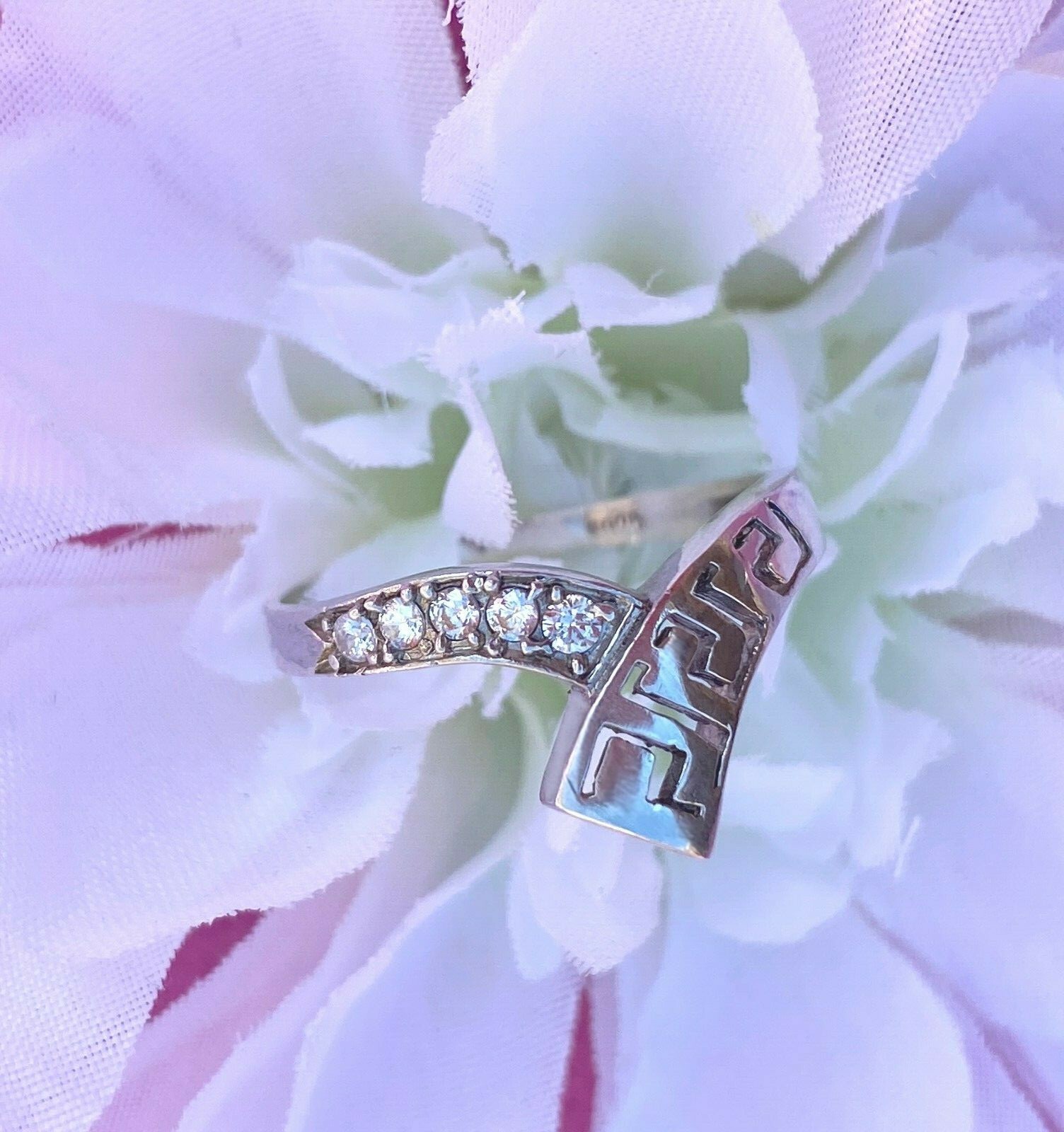 Silver 925 Ring UK Handmade With White Gemstones CZ All size available +Gift Box