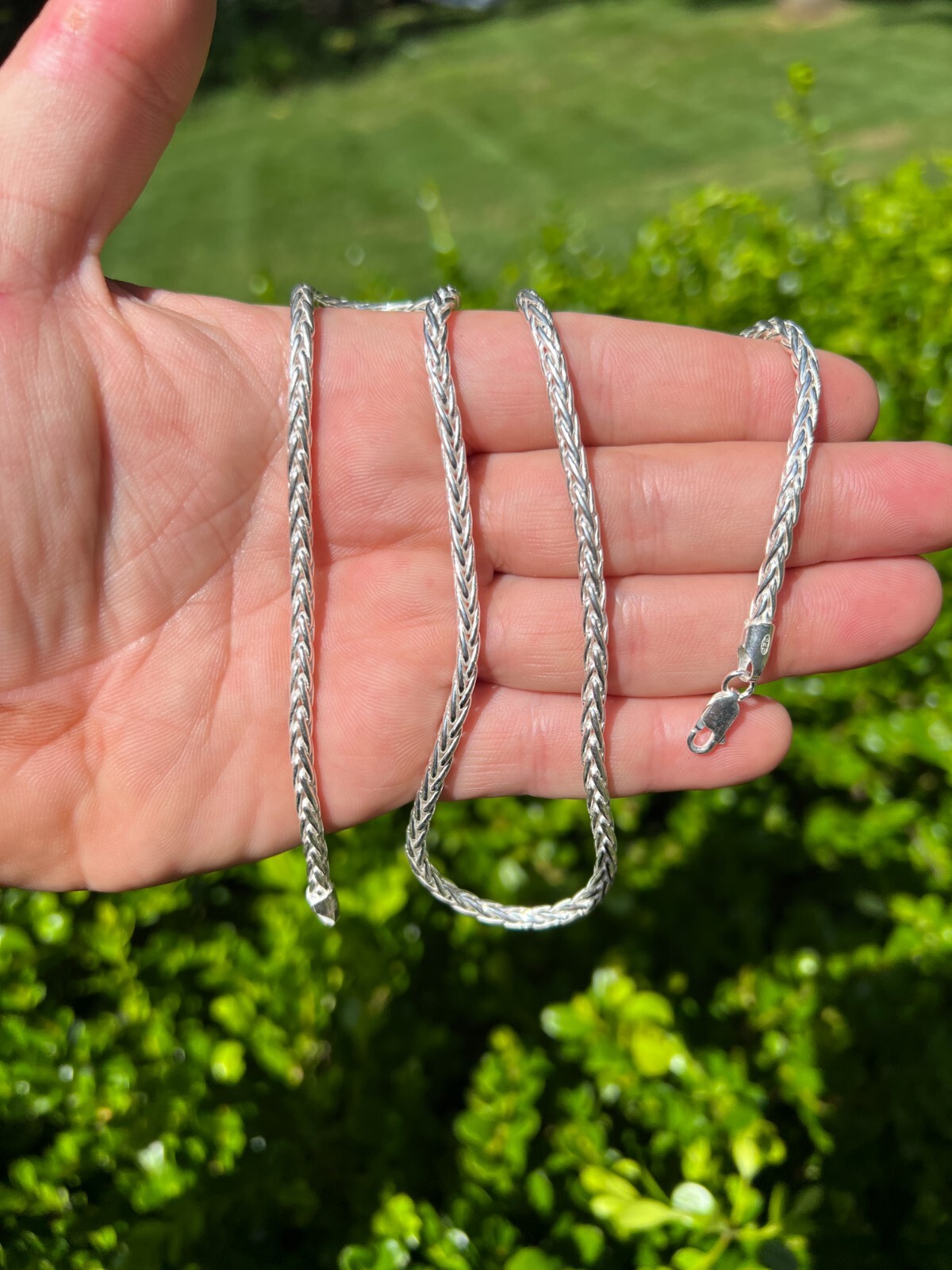 Real Solid 925 Sterling Silver Spiga Rope Wheat Chain Necklace 2-5mm 16-30″