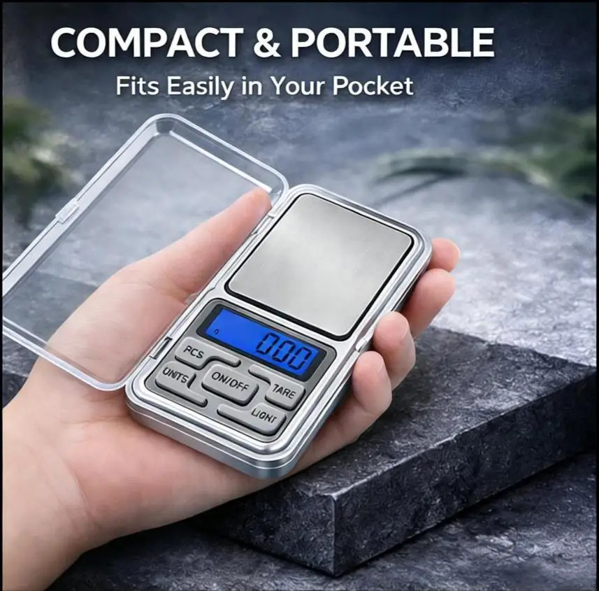 500g x 0.01g Portable Mini Digital Scale Jewelry Pocket Balance Weight Gram LCD