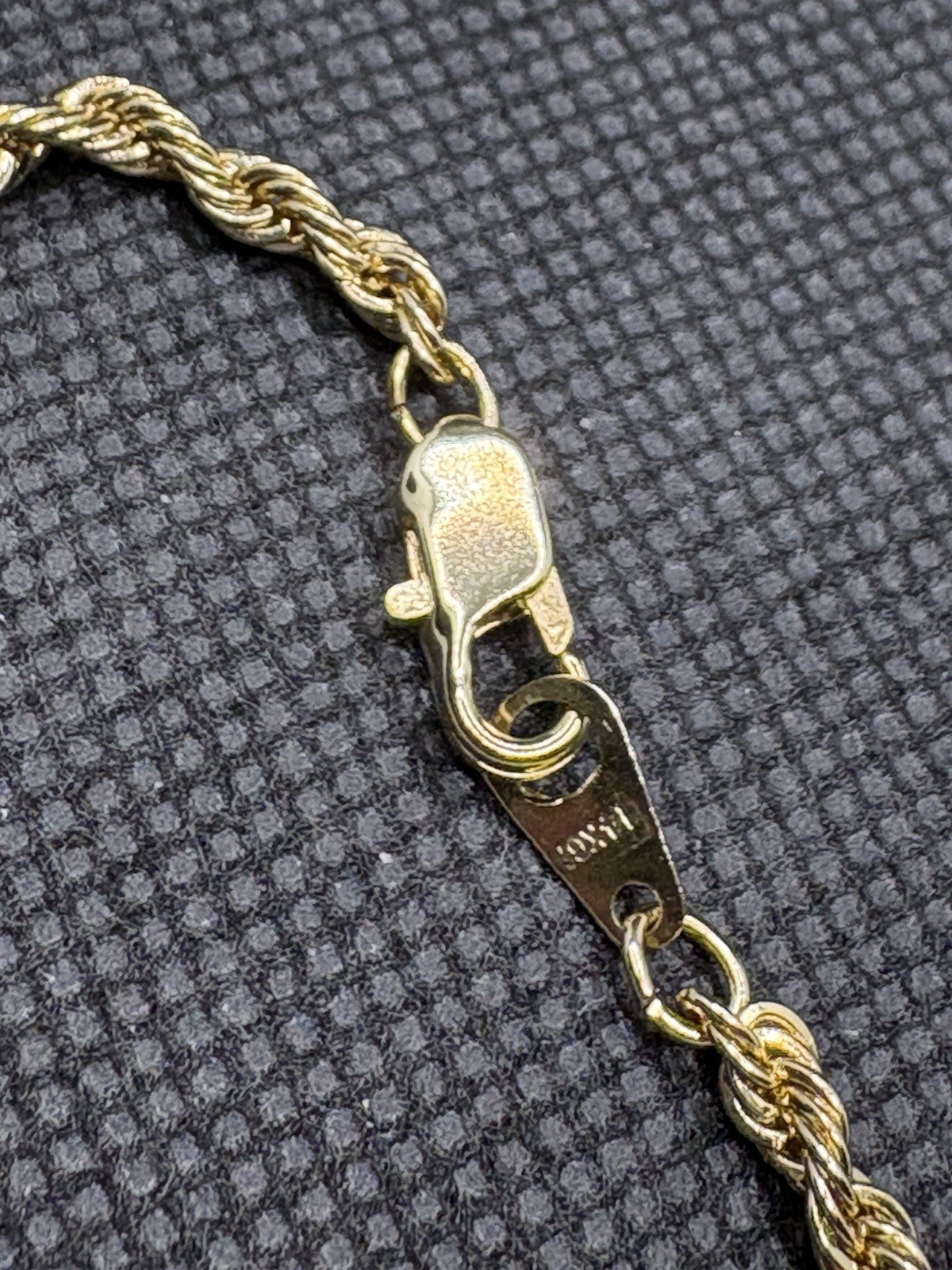 Vintage Stamped 14K GP Yellow Gold Plated Rope Necklace/Chain 24” 3mm 12.9g