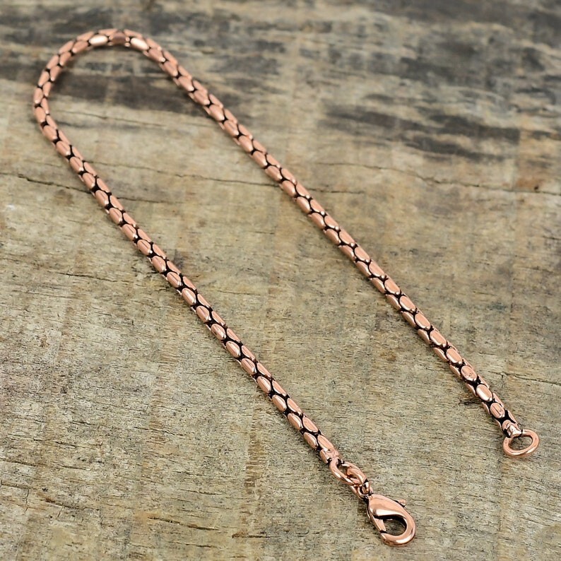 Pure Copper Snake Chain Bracelet Copper Arthritis Pain Relief Biker Bracelet