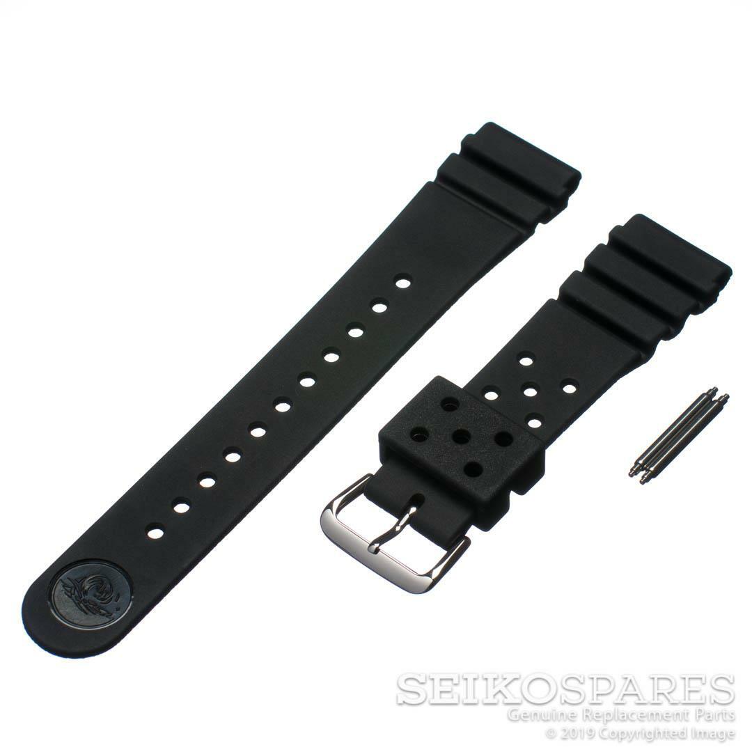 Genuine Seiko Z22 Watch Band for Diver SKX007 SKX009 22mm Black Rubber Flat Vent