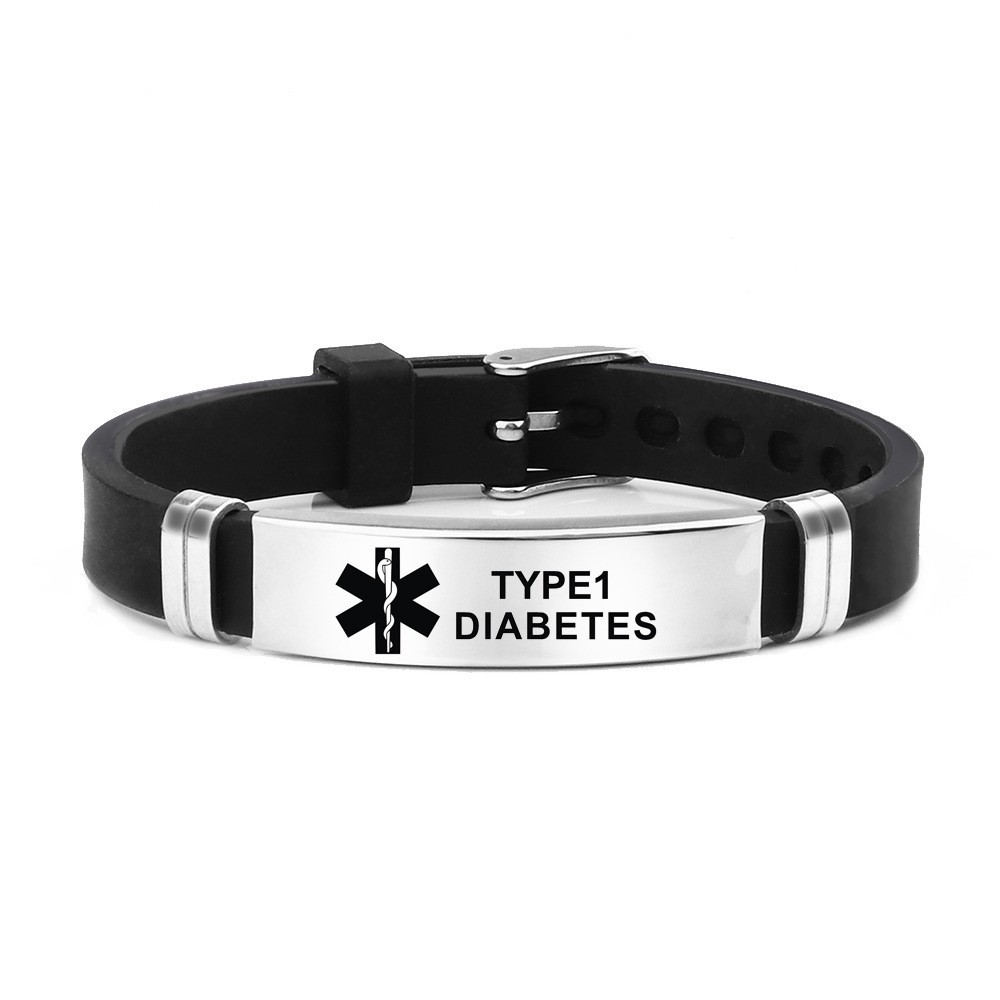 Silicone Medical Alert Wristband Personalized Customized Medical ID Bracelet