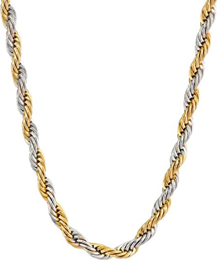 Stainless Steel Twist Rope Chains 3-8mm 16-30 Inch Necklaces for Men/Women