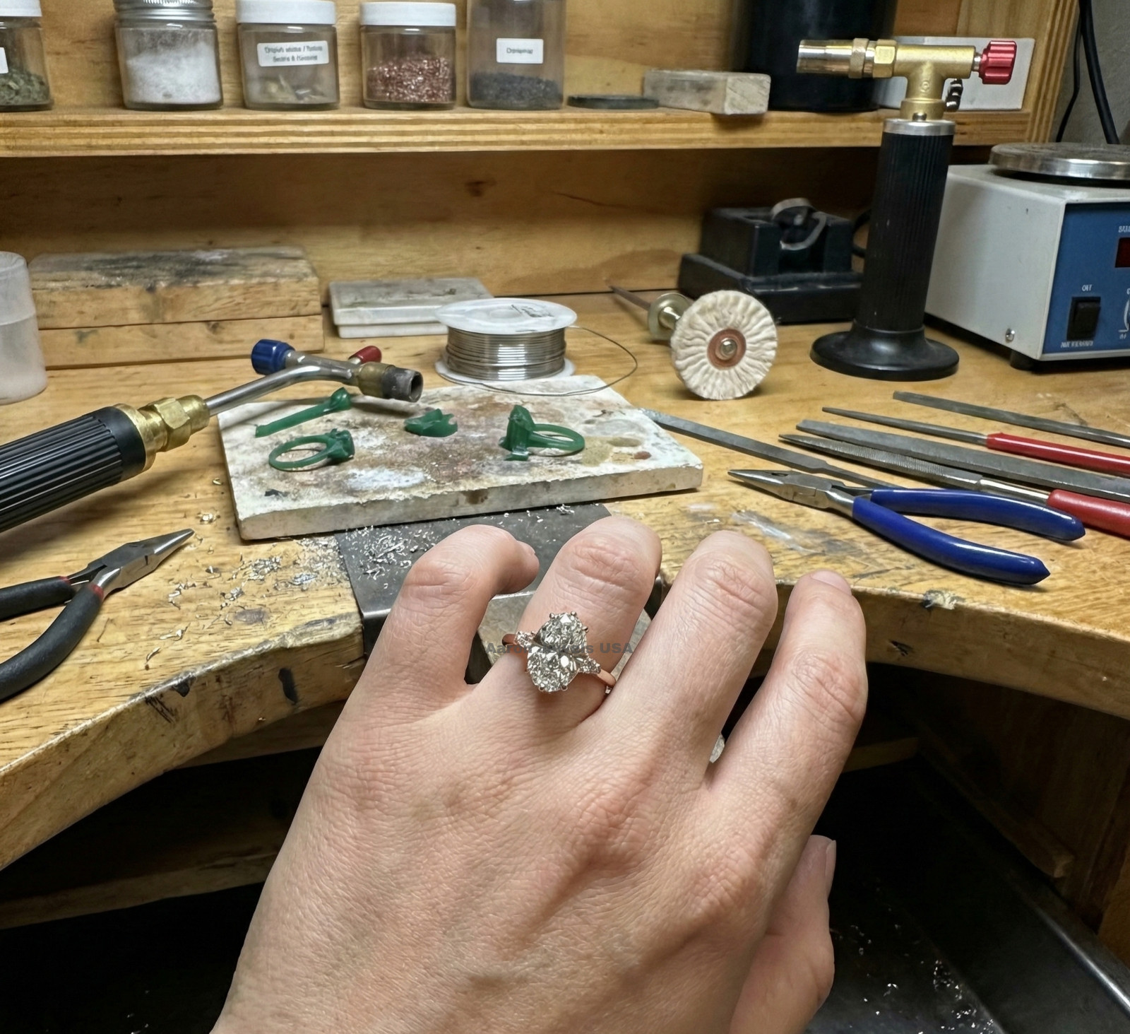 4.20 Ct Oval Cut Lab-Created Diamond Engagement Ring IGI F VS1 14K Yellow Gold