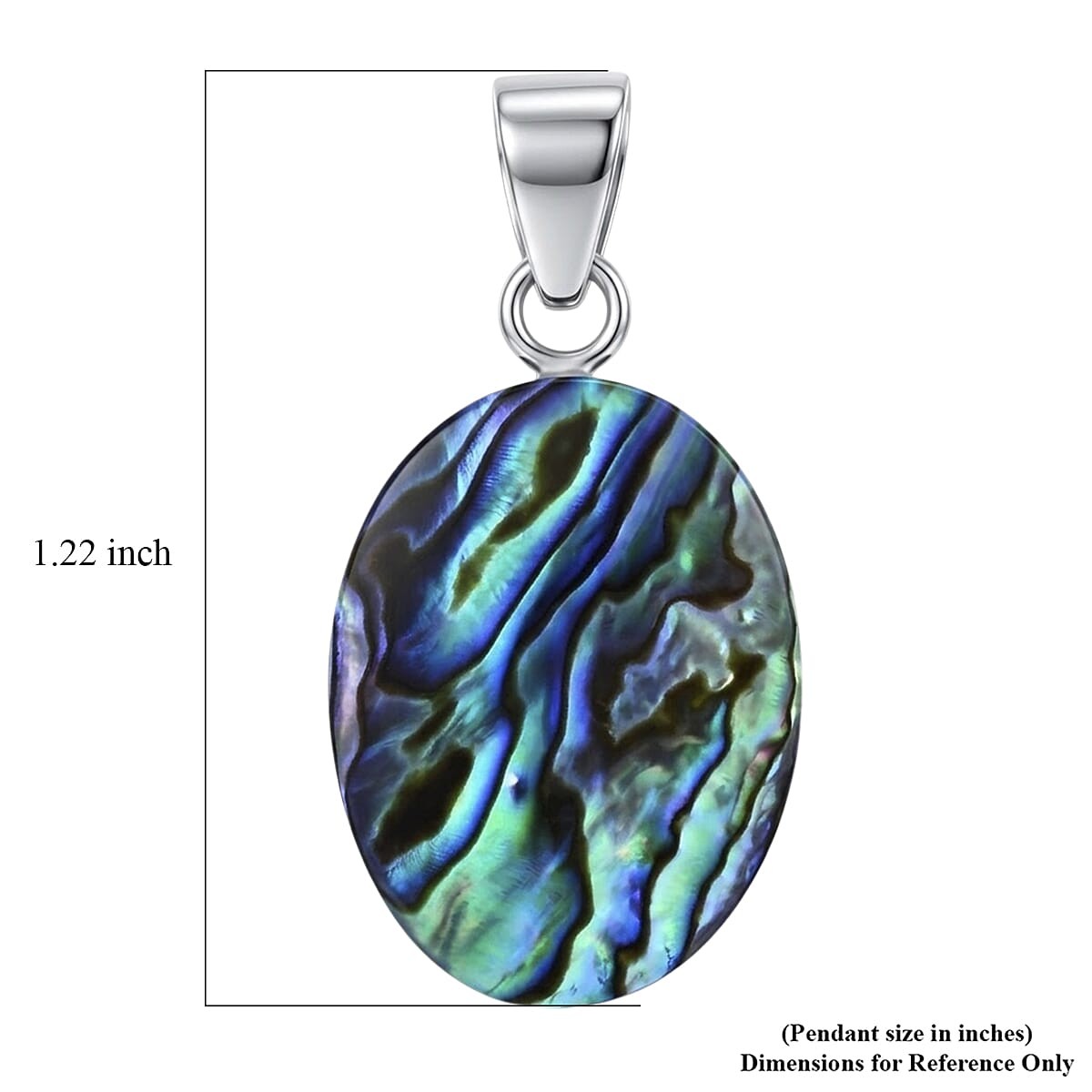 Abalone Shell Pendant without Chain in Sterling Silver