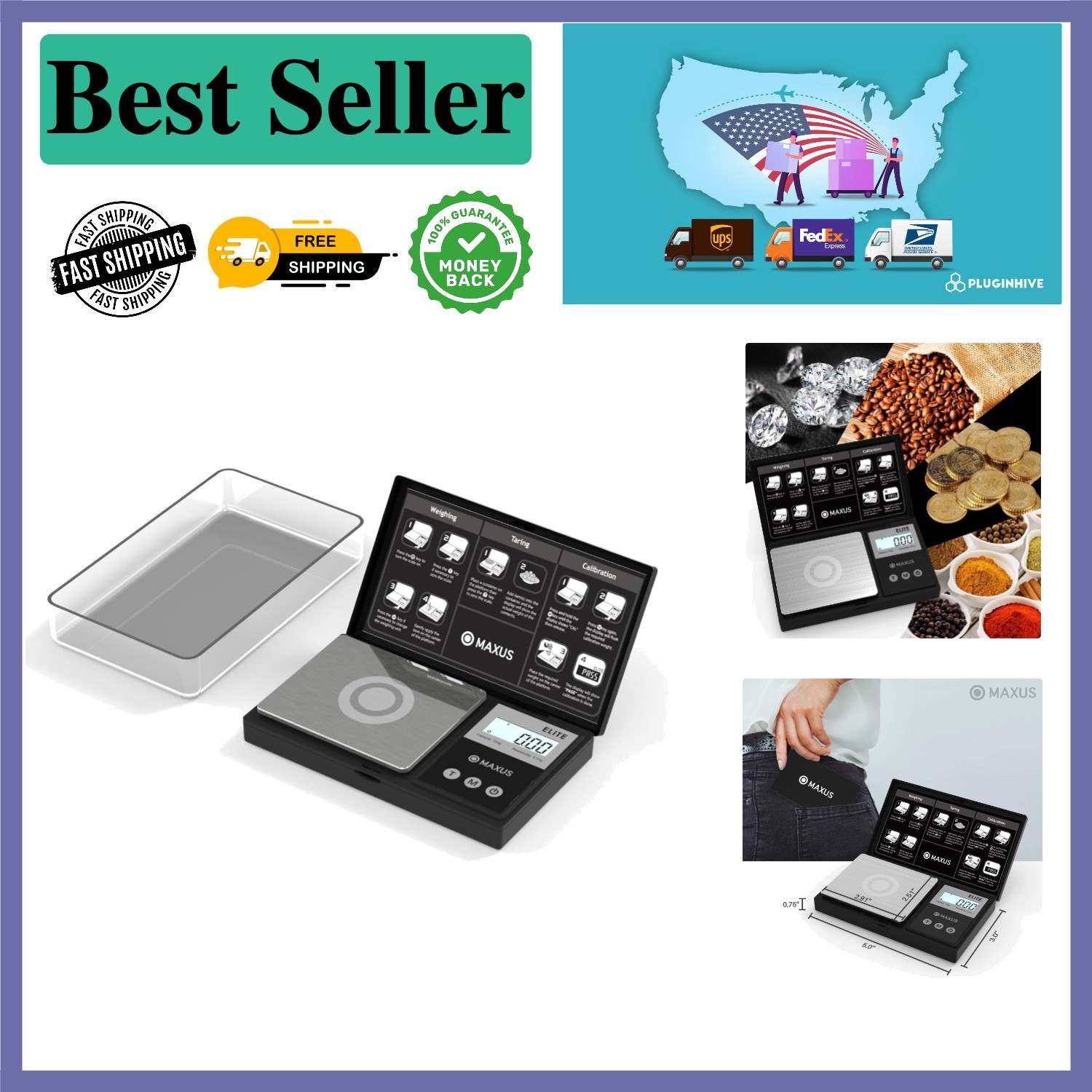 Versatile Mini Digital Scale 500g Capacity with Tare Function & Multiple Units