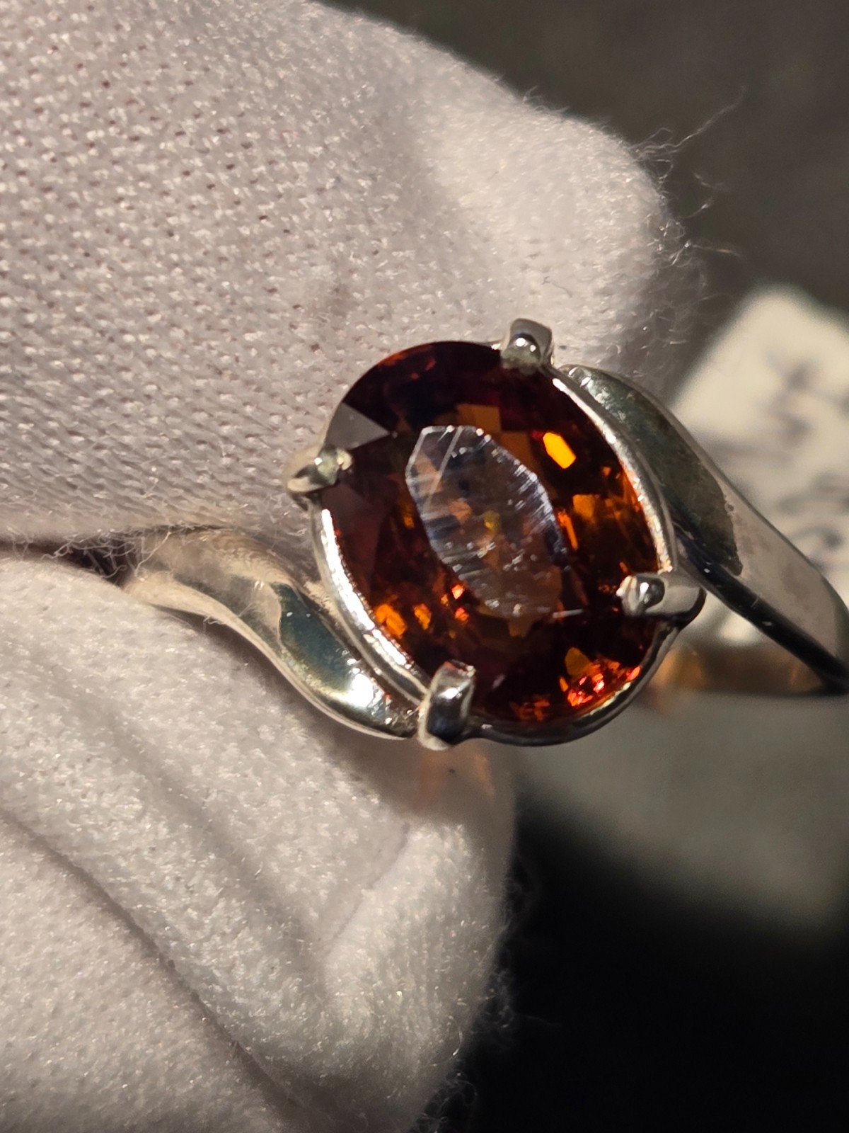 FINE IMPERIAL ZIRCON STERLING SILVER RING! 2.86CT, RICH COLOR, DEPTH, LUSTER!!