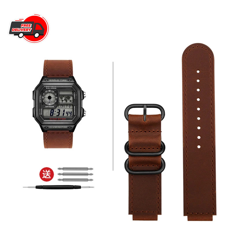 High Quality Vintage Leather Watch Strap for Casio 3299 AE-1200 AE-1300 AE-1500
