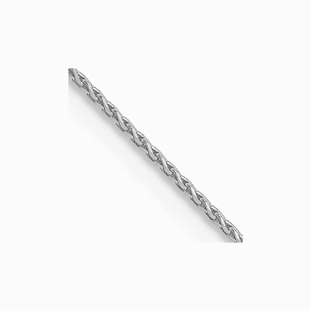 14K White Gold .85mm Diamond-Cut Spiga Chain Necklace 16″-24″