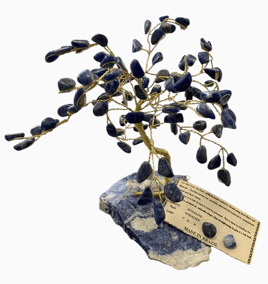 Vintage Sodalite Gem Tree Handmade in Brazil with Local Gems
