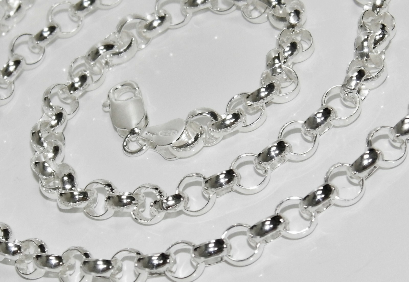 Sterling Silver Belcher Chain – 7mm Width – 16 18 20 22 24 26 30 inch – Solid
