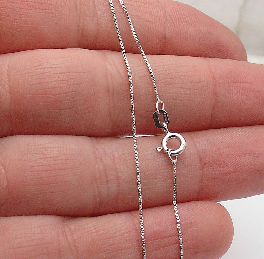 0.7mm Anti-Tarnish Solid Italian Box Chain Necklace REAL 925 Sterling Silver