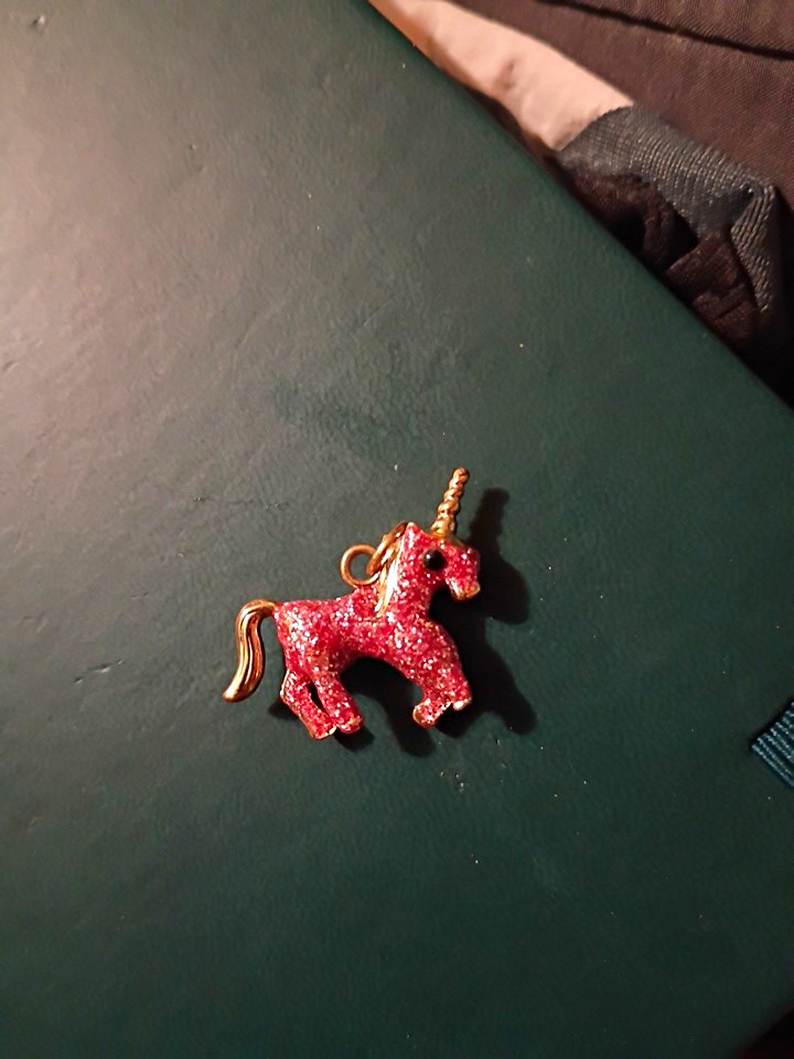 Pink Glitter Unicorn Charm Pendant, Animals & Insects Theme, No Stone