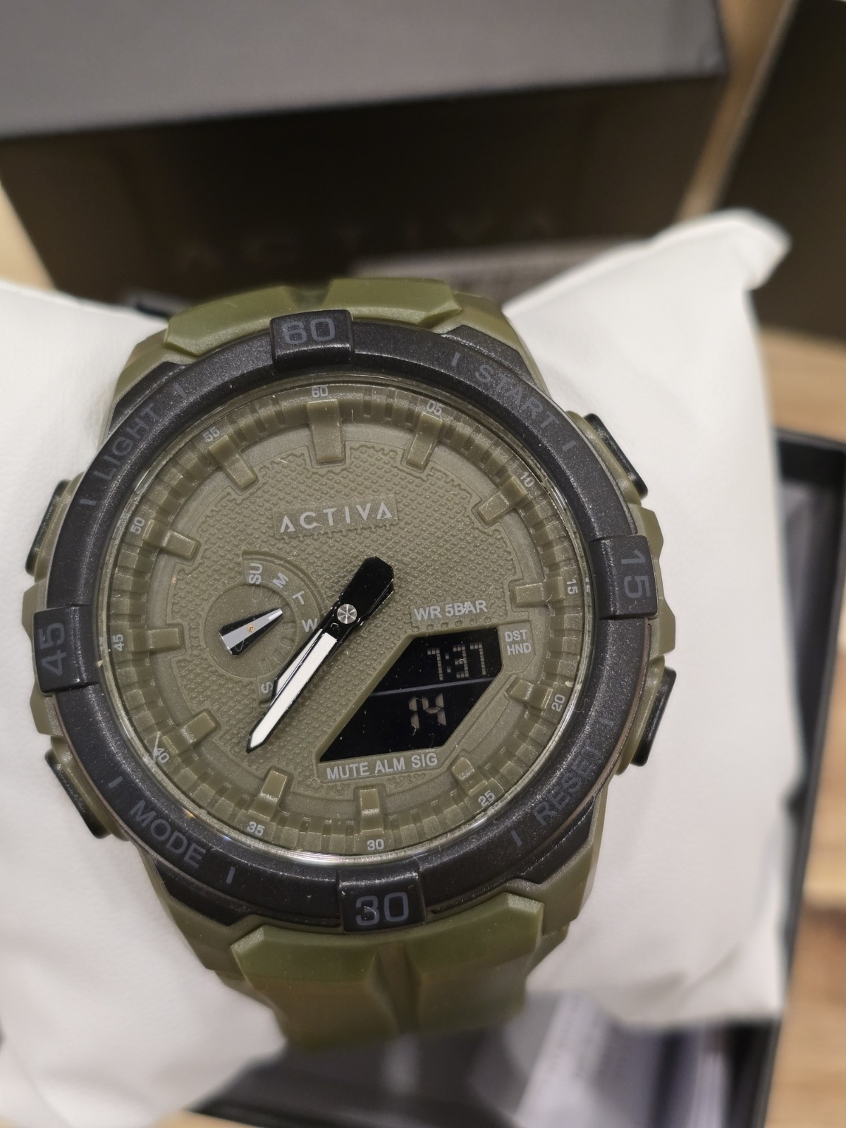 Activa Spry X Invicta Digital Essentials Men 53mm ABS Army Green ACW2583-005 NEW