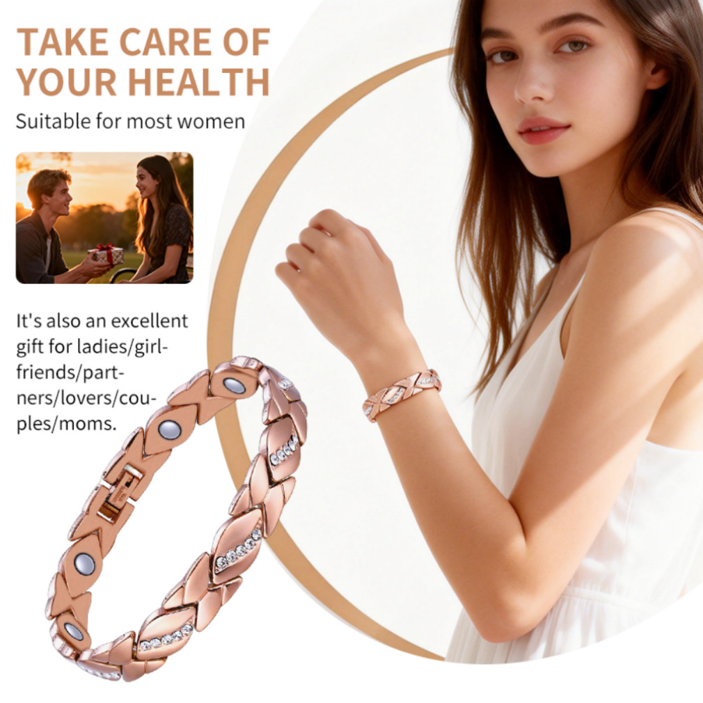 Pure Copper Bracelet 3000 Gauss Magnetic Therapy Strong Healing 8.5In US