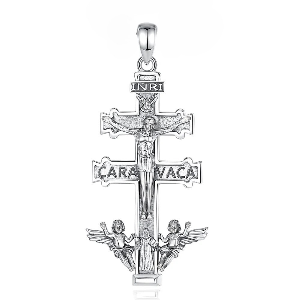 925 Sterling Silver Devotional Caravaca Crucifix Necklace