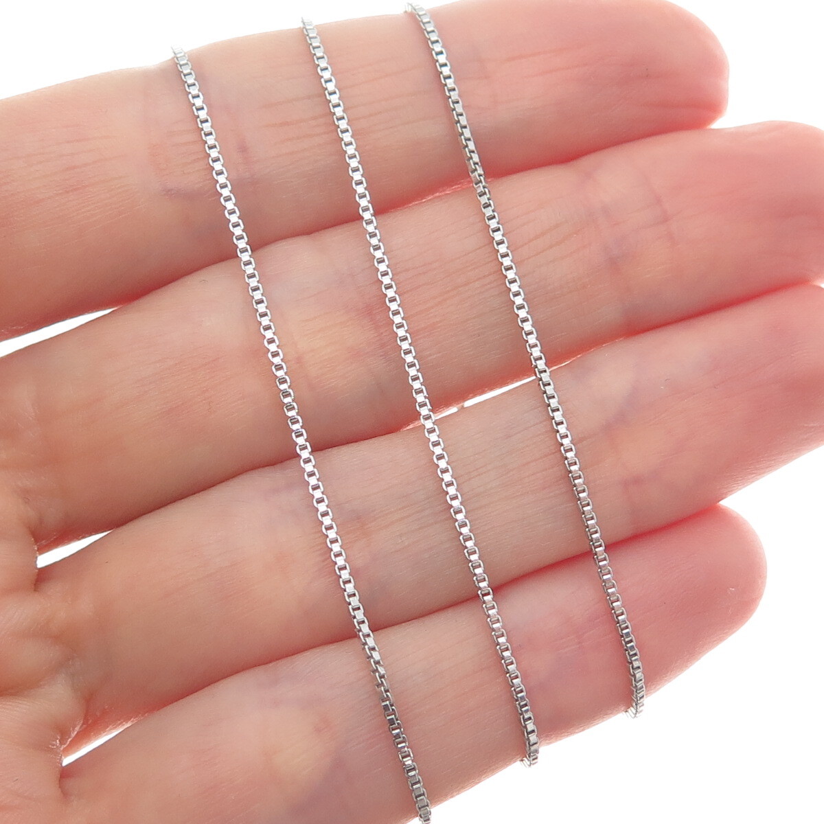 925 Sterling Silver Italy Box Chain Necklace 20″