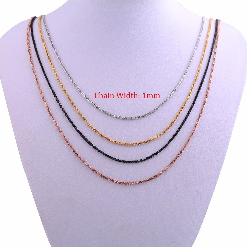 New Arrival Width 1mm Stainless Steel Link Chain for Men and Women Four Colors