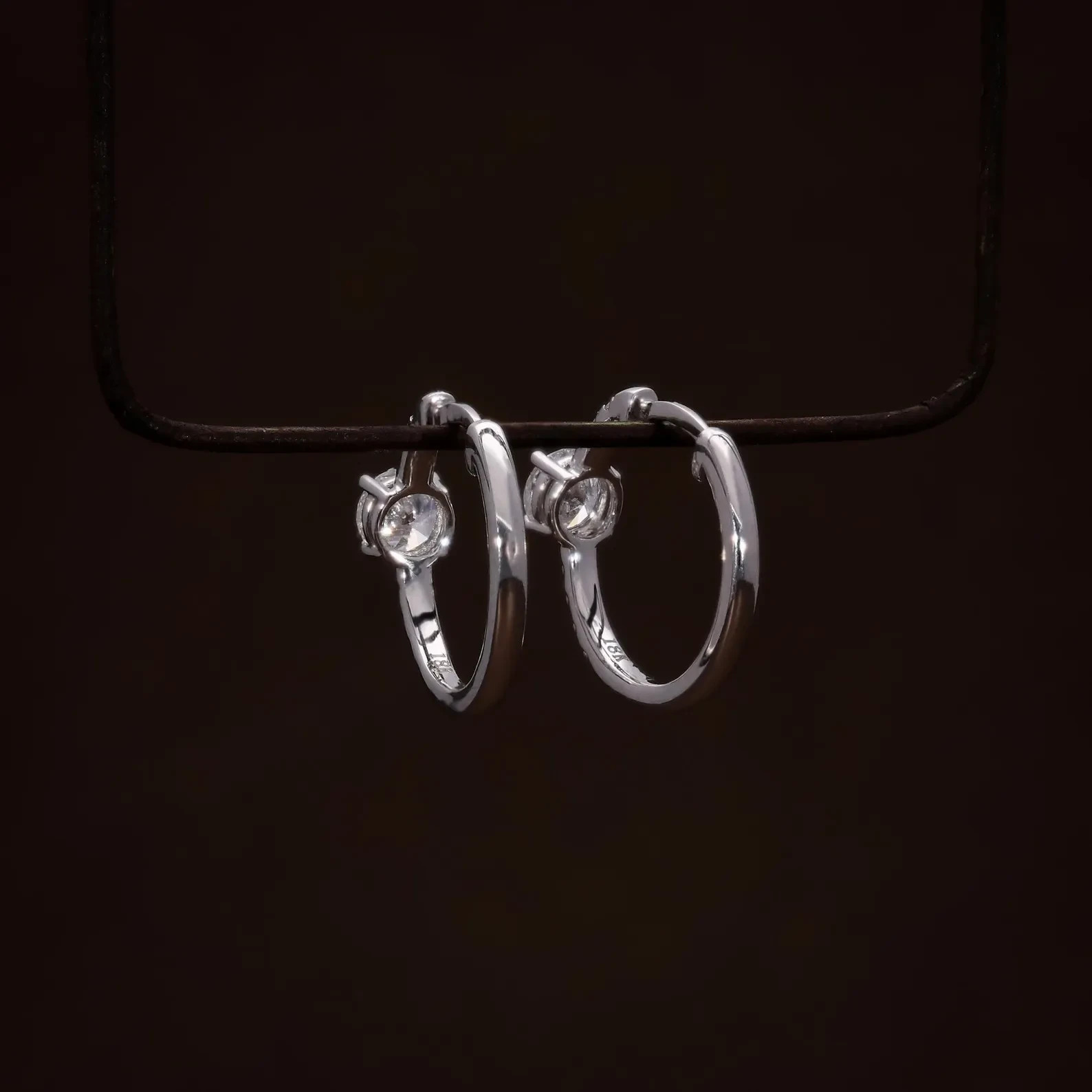 1.00 CTW Round Lab Created Diamond Hoop Women’s Earrings 14K White Gold Plated
