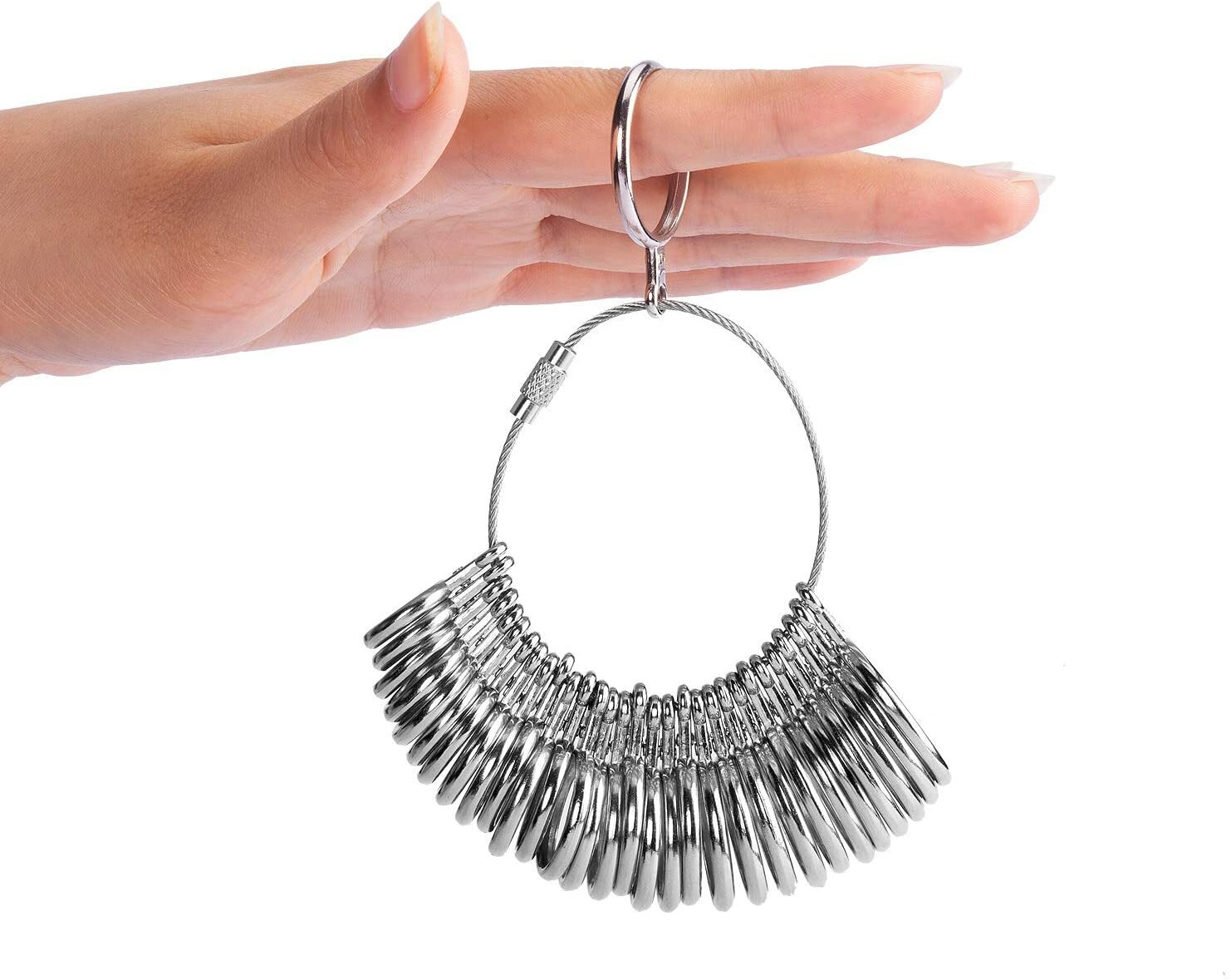 Ring Sizer Measuring Tool Set Metal Finger Sizing Gauge Women Men Wedding New