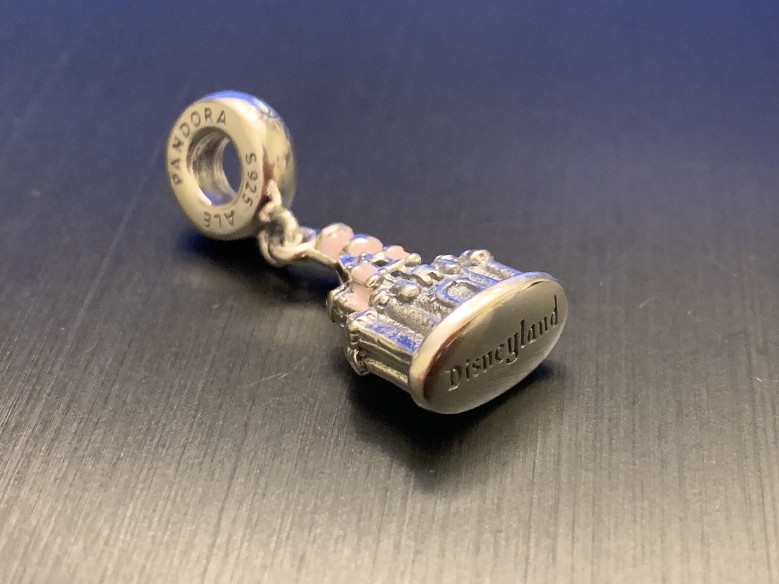 Genuine Pandora Silver S925 Disneyland Pink Sleeping Beauty Castle Dangle Charm