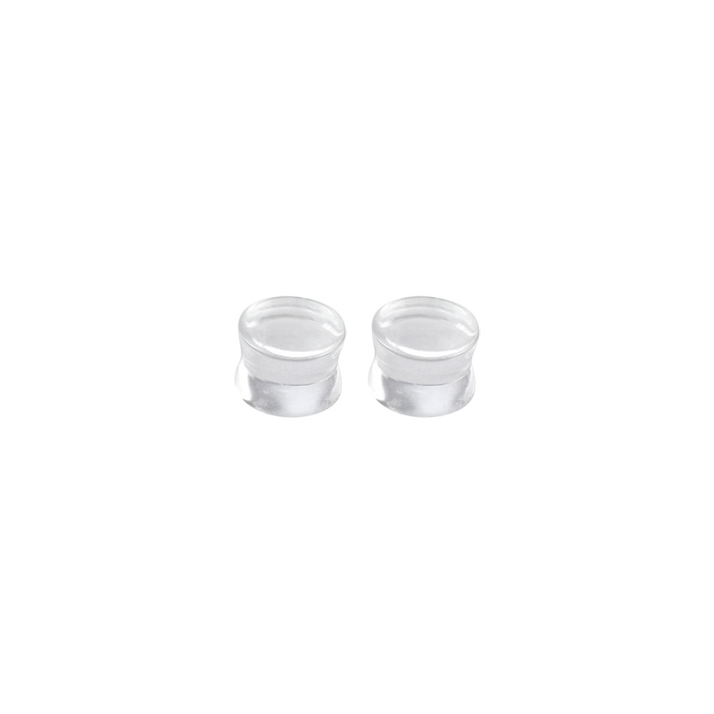 Quartz Crystal Stone Double Flare Tunnels Ear Gauges Plugs Sold as a Pair