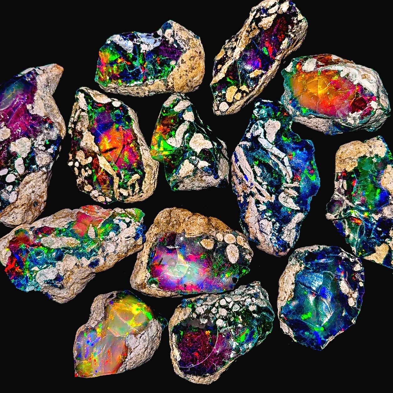 black dry opal rough, Cut grade dry opal large size gemstone, fire raw opal