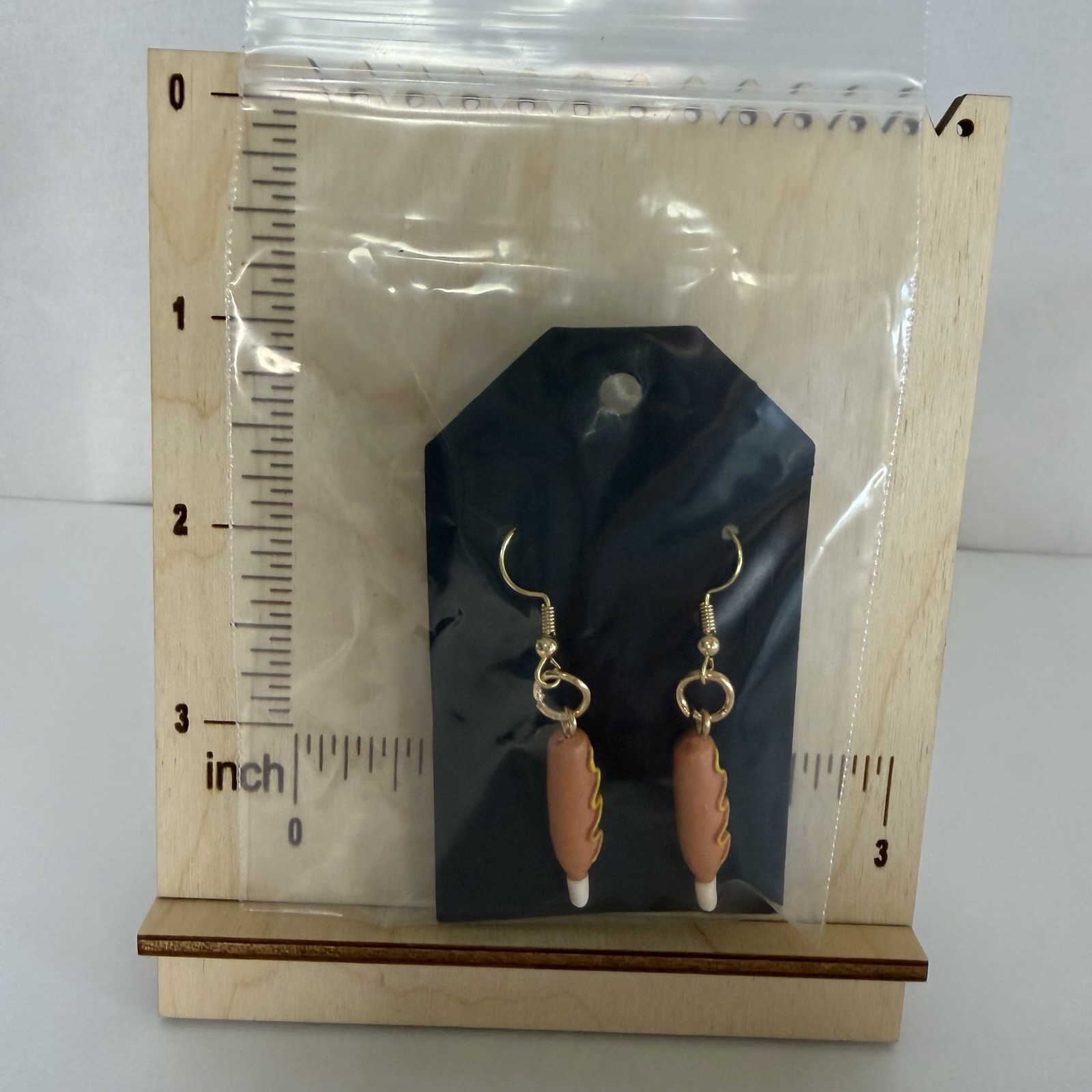 Corn Dog Earrings – Fair Earrings – Food Earrings – Mustard