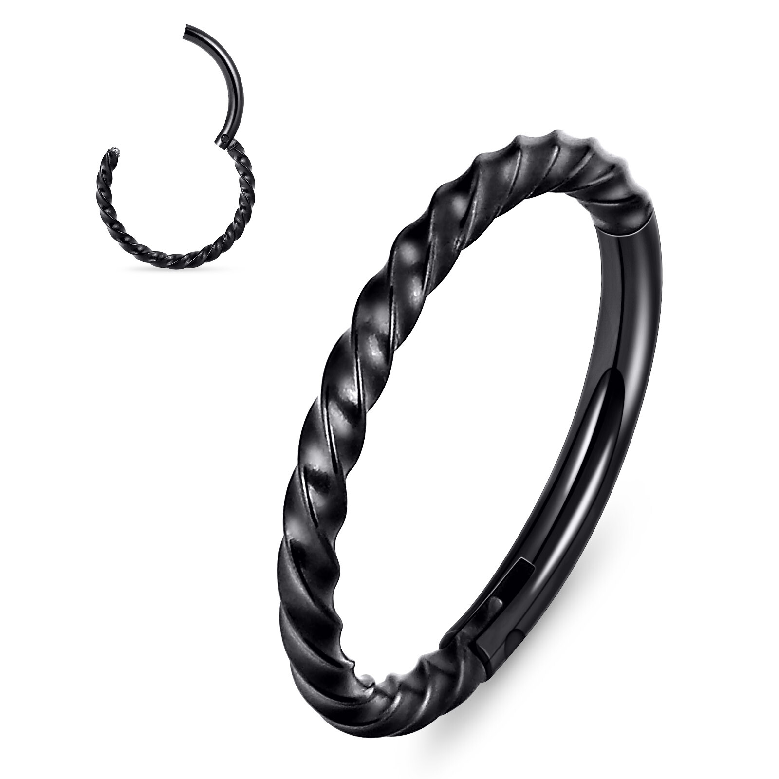 1Pc Hinged Segment Ring Hoop Nose Septum Clicker Helix Tragus Cartilage Earring
