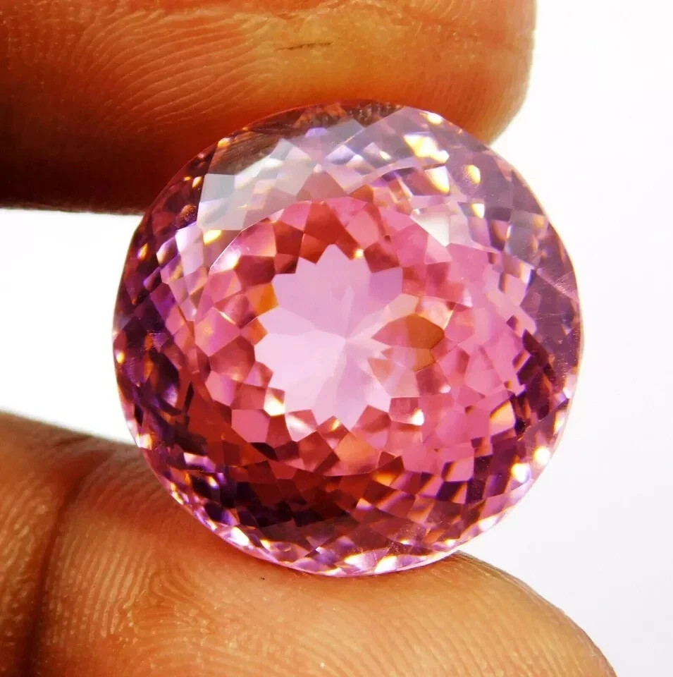 AAA 50.20 Ct+ Natural Cambodian Pink Zircon Round Cut Certified Loose Gemstone