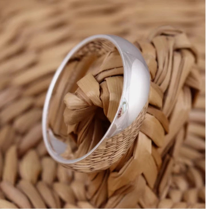 925 Sterling Silver, Solid Silver, Band Ring, Unisex, Plain Domed Band