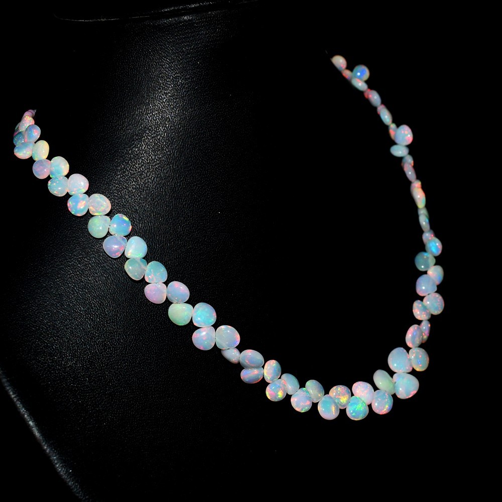 Very Attractive White Ethiopian Opal 67. Cts Beaded Fabulous Necklace VK 19 E711