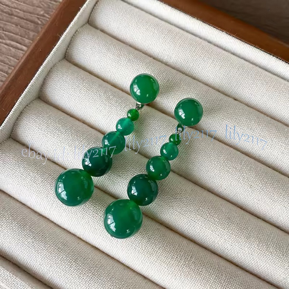 White Shell Pearl Natural Jade 4-12mm Round Gemstone Beads Dangle Stud Earrings
