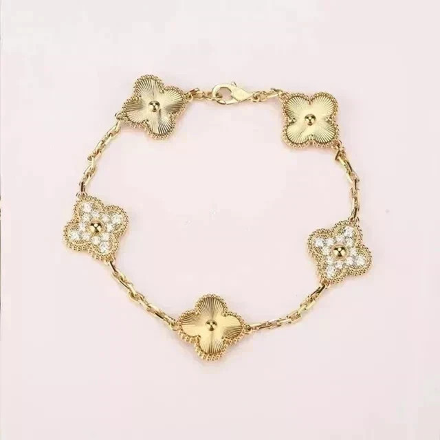 Flower Women’s Bracelet 0.50 Ct Round Lab Created Diamond 14K Yellow Gold Plated