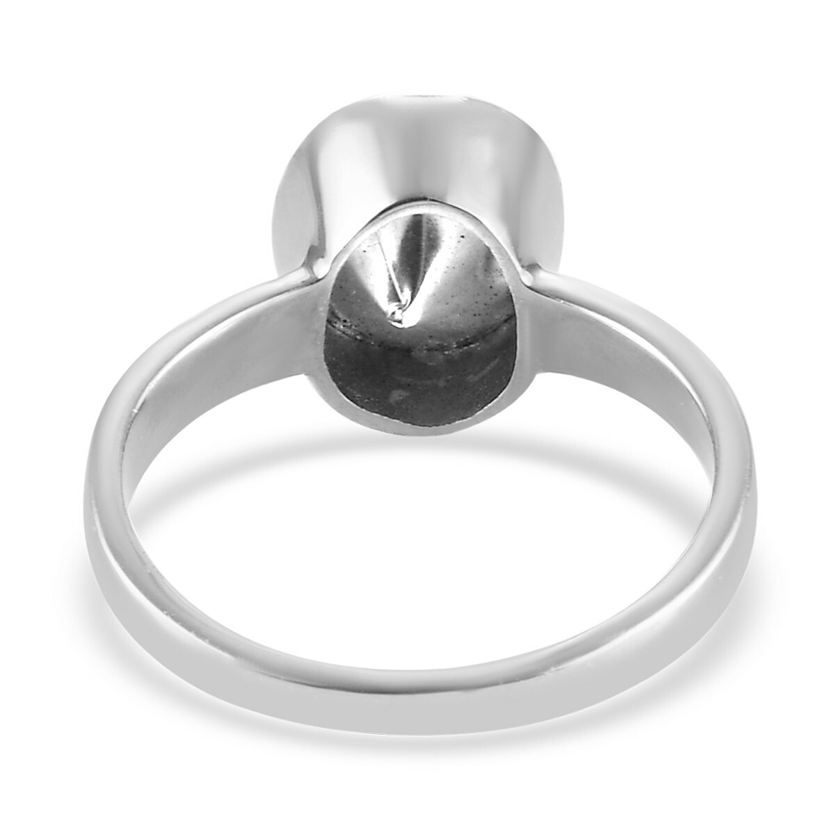 Polki Moissanite Solitaire Ring Platinum Plated Sterling Silvr .50ctw Size 5