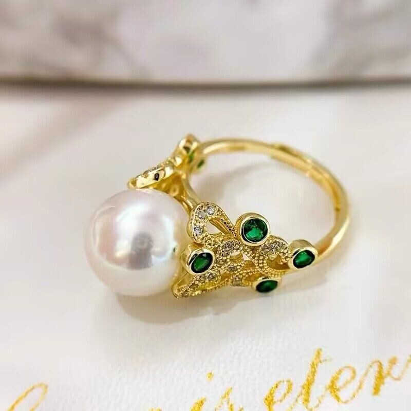 gorgeous 10-11mm south sea round white ring 925s(xy)