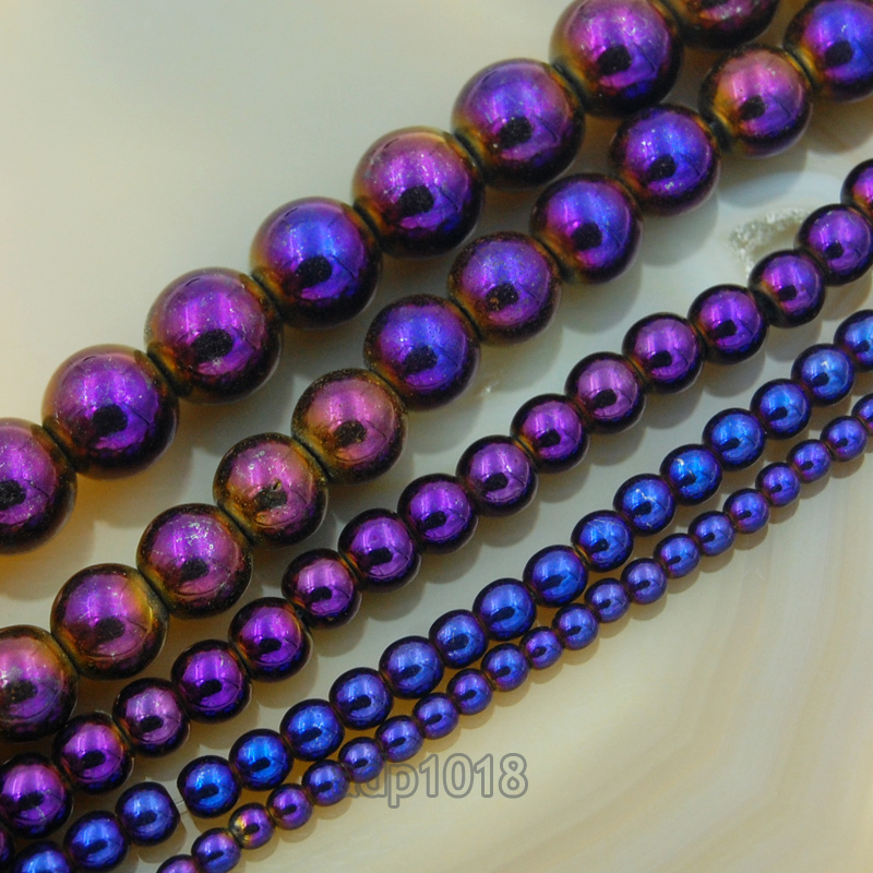 Natural Hematite Gemstone Round Beads 16″ Metallic Color 3mm 4mm 6mm 8mm 10mm