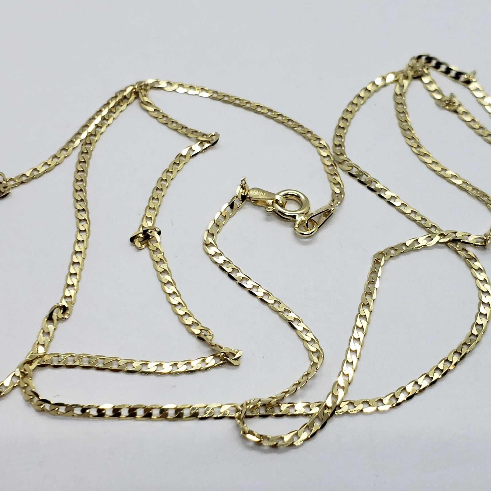 10K Yellow Gold Solid Cuban Link Chain Curb Necklace Bracelet 1.8mm-4mm, 7″~30″