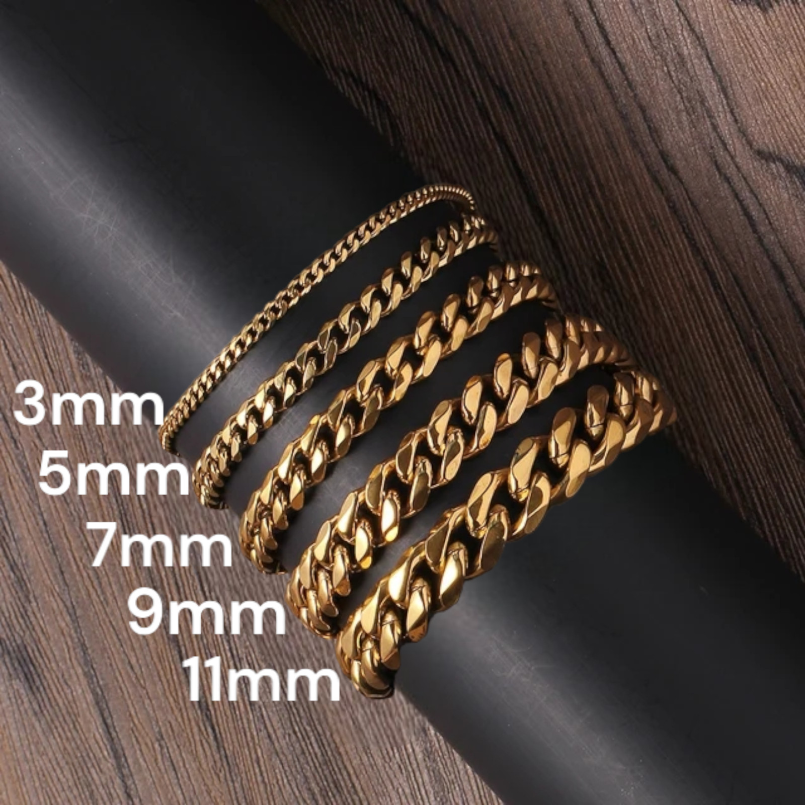 Gold Plated Stainless Steel Cuban Link Bracelet Unisex Hip Hop Jewelry For Men