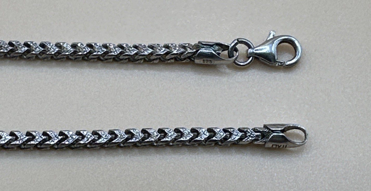 Vintage 925 Sterling Silver Franco Link Chain Necklace