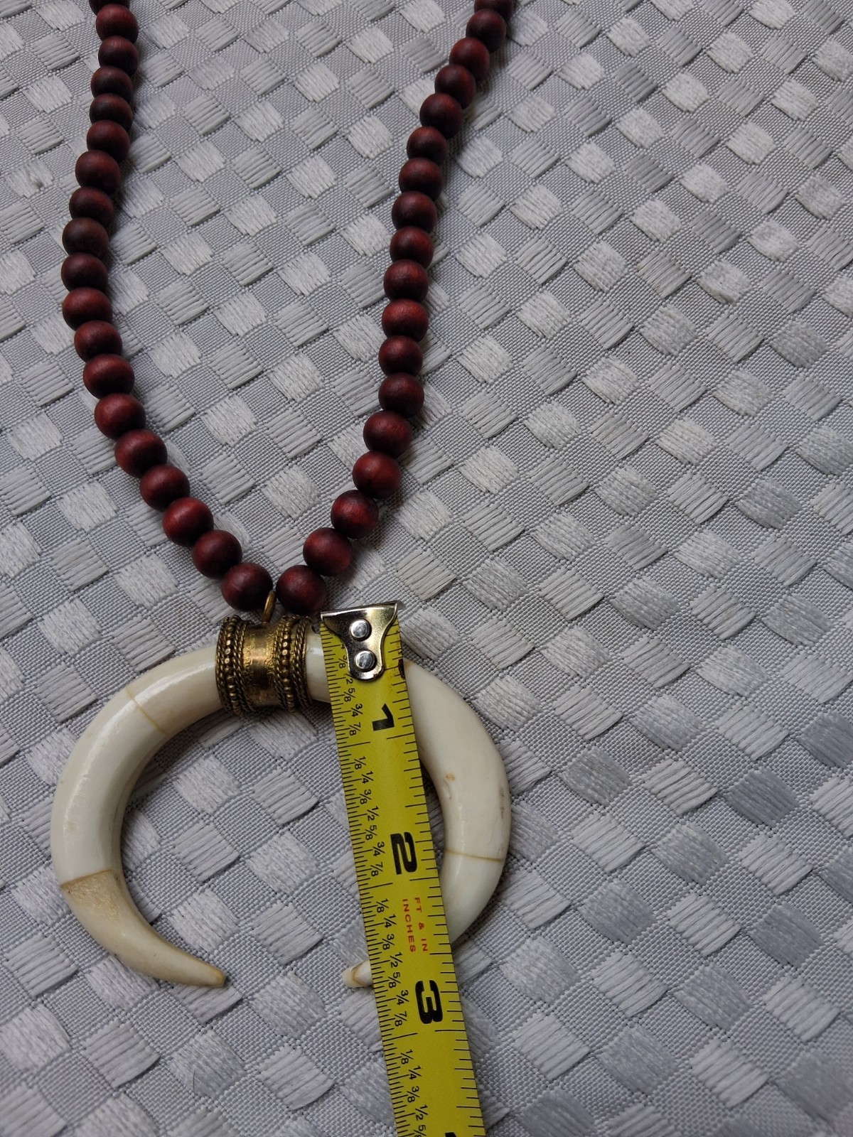 BOHO BEADS Tribal Ethnic Boho Style Necklace Wood Bone Wooden Beads