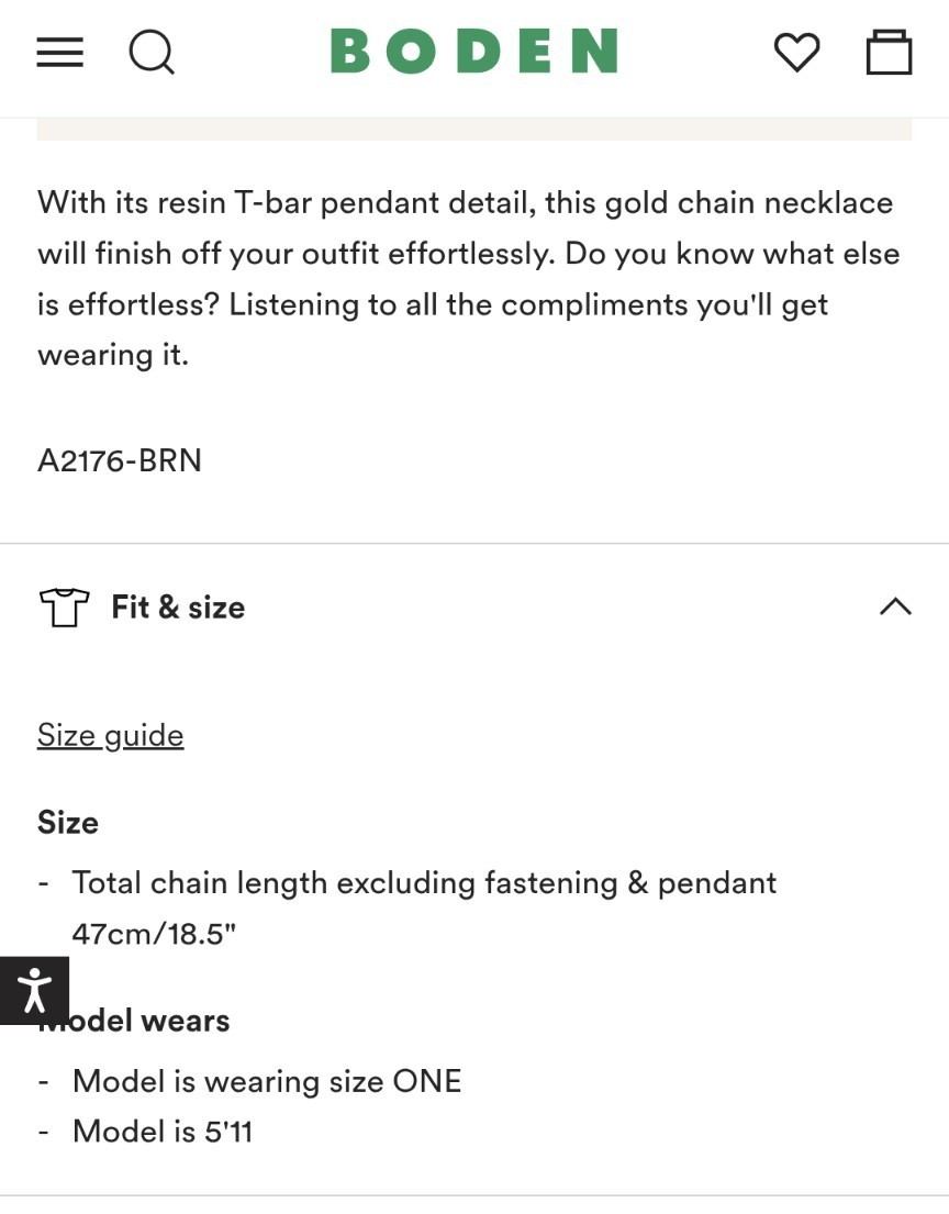 😍 BODEN Tortoise Gold Chain Link T-bar Necklace – NEW!
