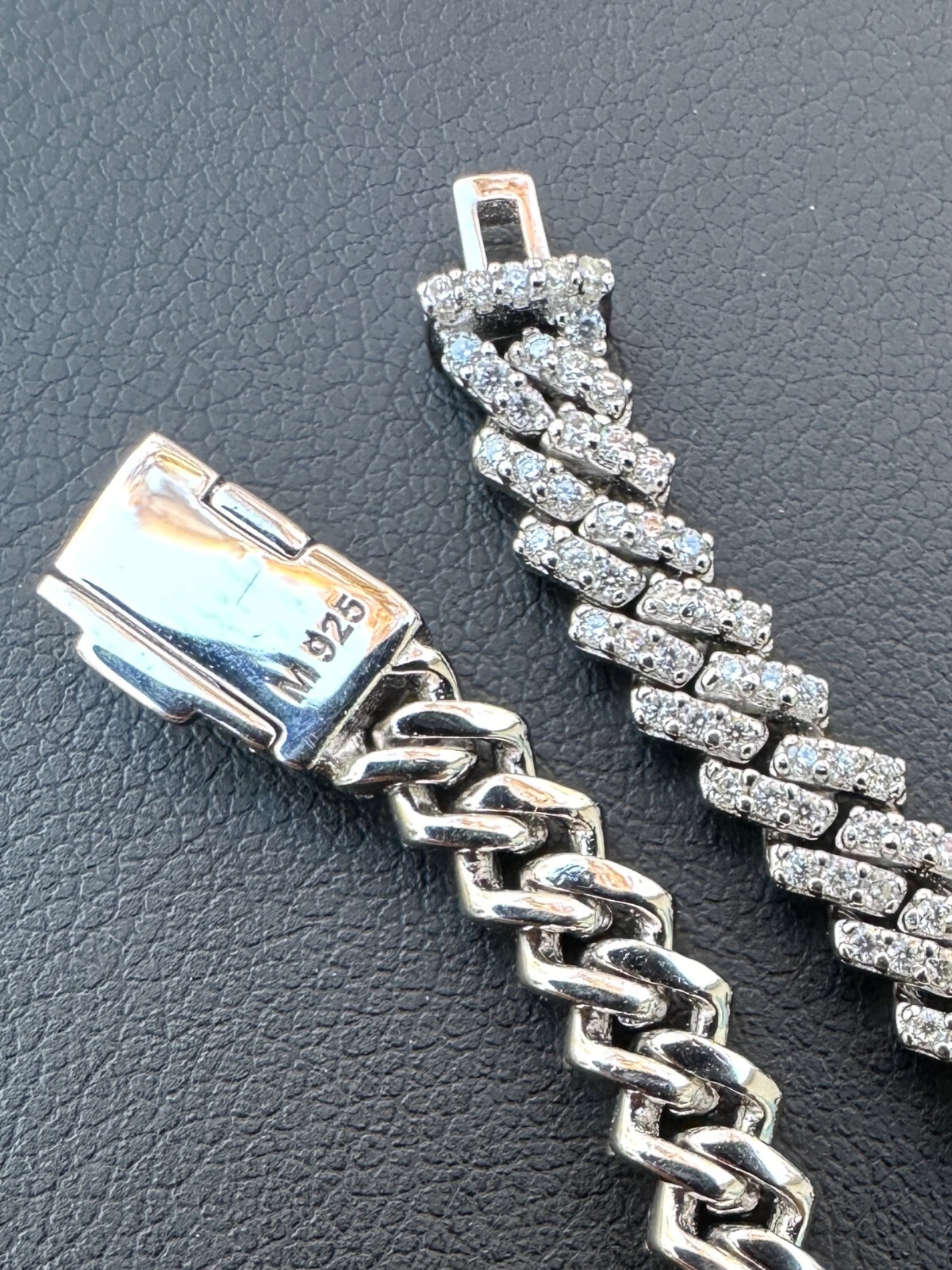 MOISSANITE Real Mini 5mm Micro Miami Cuban Link Prong Bracelet Iced 925 Silver