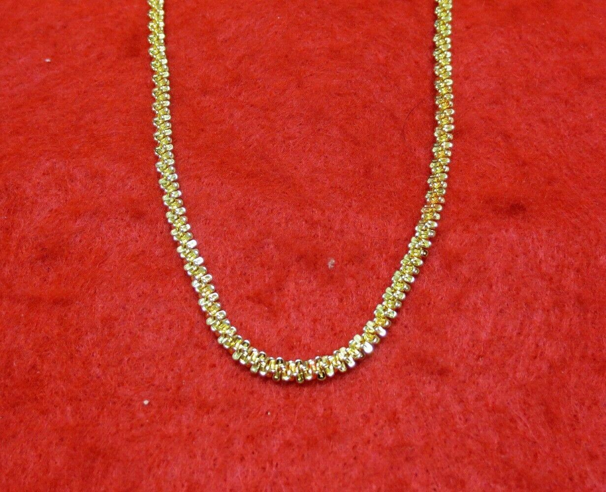 24″ 14KT GOLD EP 3MM SPIRAL ROPE PROPELLER CHAIN DESIGNER NECKLACE
