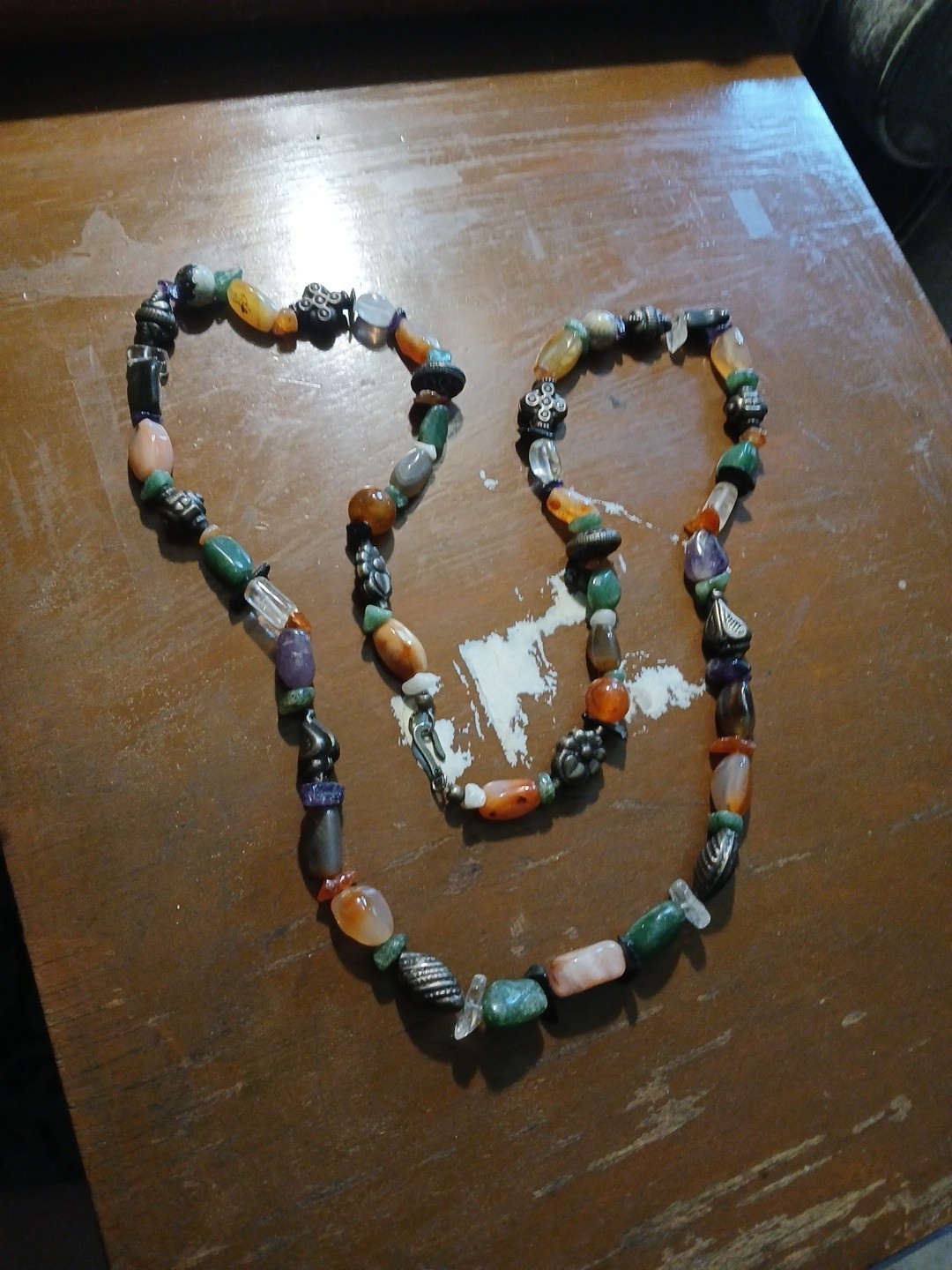 vintage Indian agate bohemian-style statement necklace 1970s To 1980s