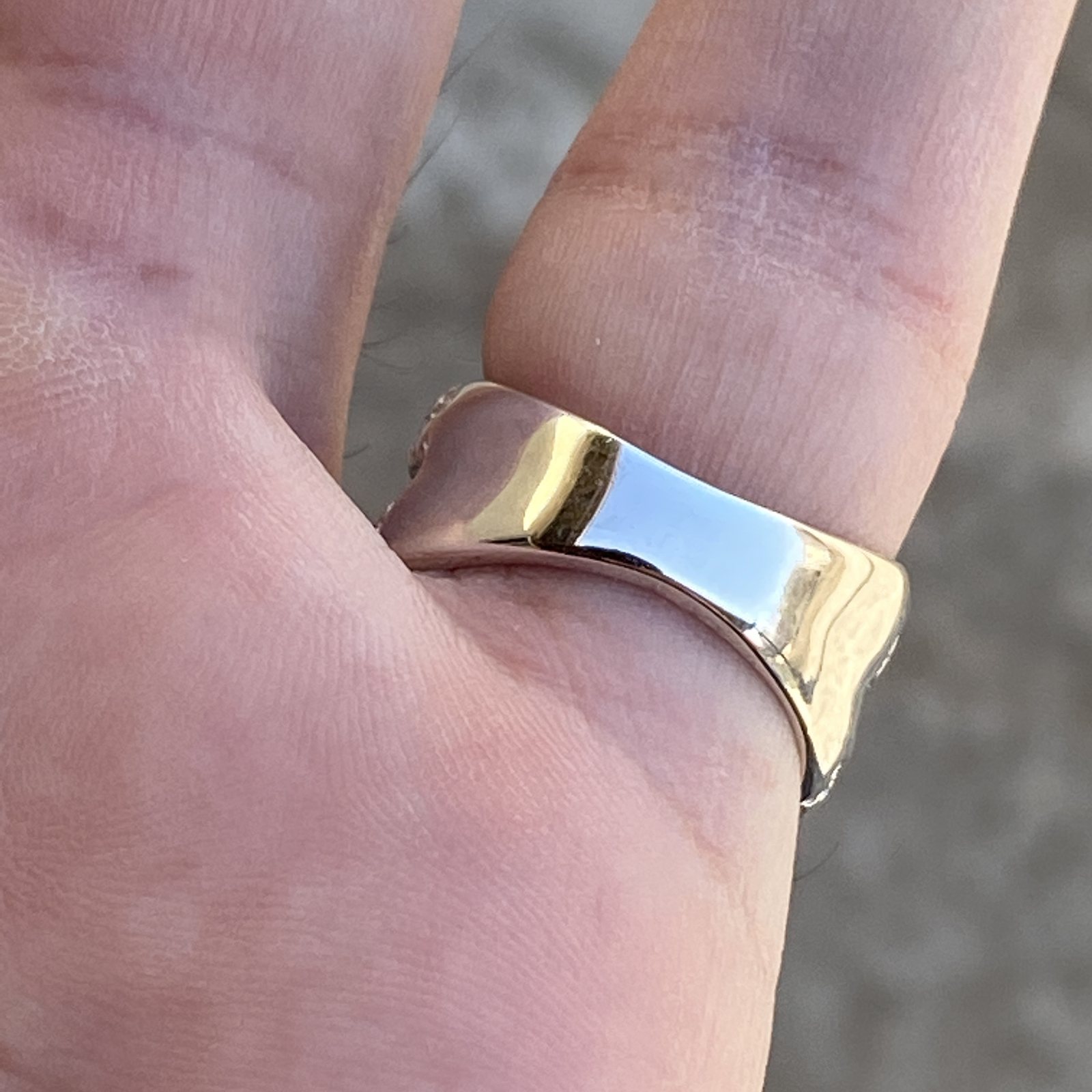 Mens Solid 925 Sterling Silver $ Dollar Sign Symbol Plain Nugget Ring Pinky 7-13