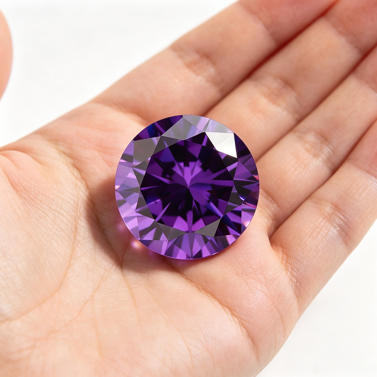 Purple Sapphire Round Faceted Cut Shape AAA VVS Loose Gemstone 6*6-15*15mm