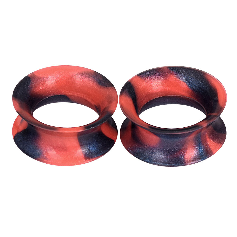 Pair Colorful Soft Silicone Ear Gauges Plugs Ear Flesh Tunnels Expander 2g-3/4″