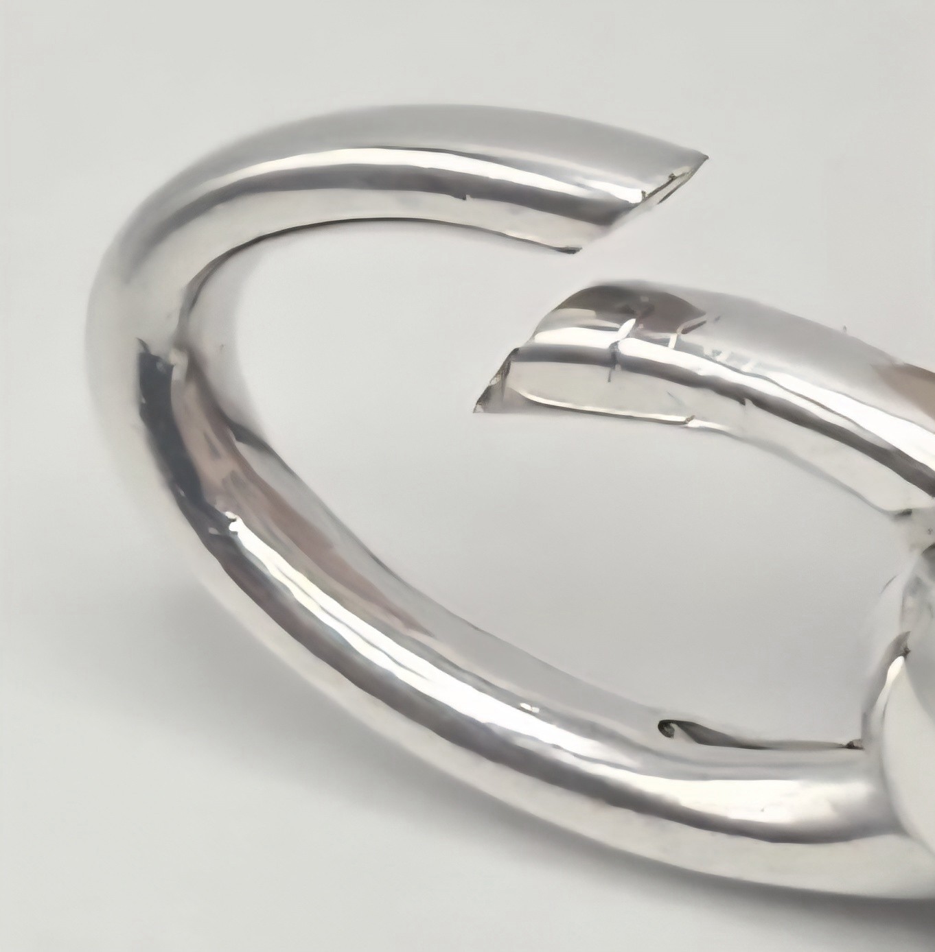 .925 Sterling Silver Oval Double Link Push Hinge Lever Clasp 19x7mm Extender